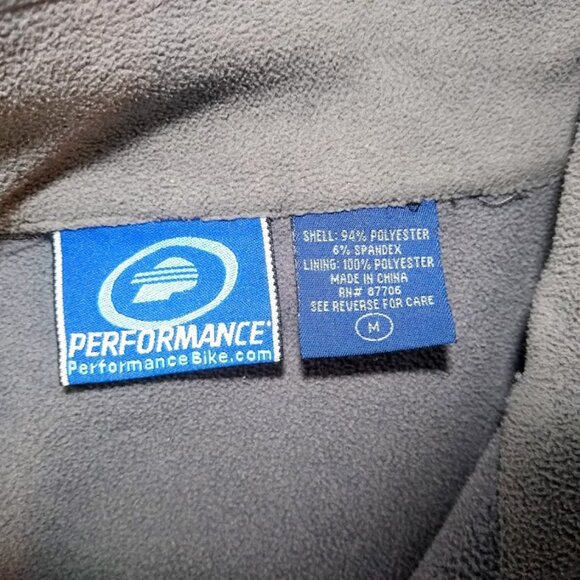 PerformanceBike.com size M  jacket water resistant outer black w-gray - Picture 3 of 16